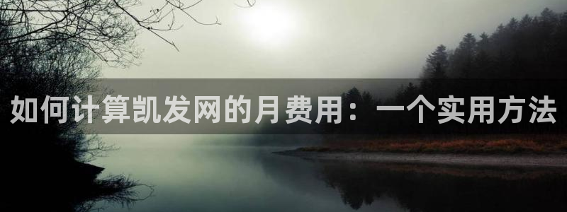 门徒娱乐能源：如何计算凯发网的月费用：一个实用方法